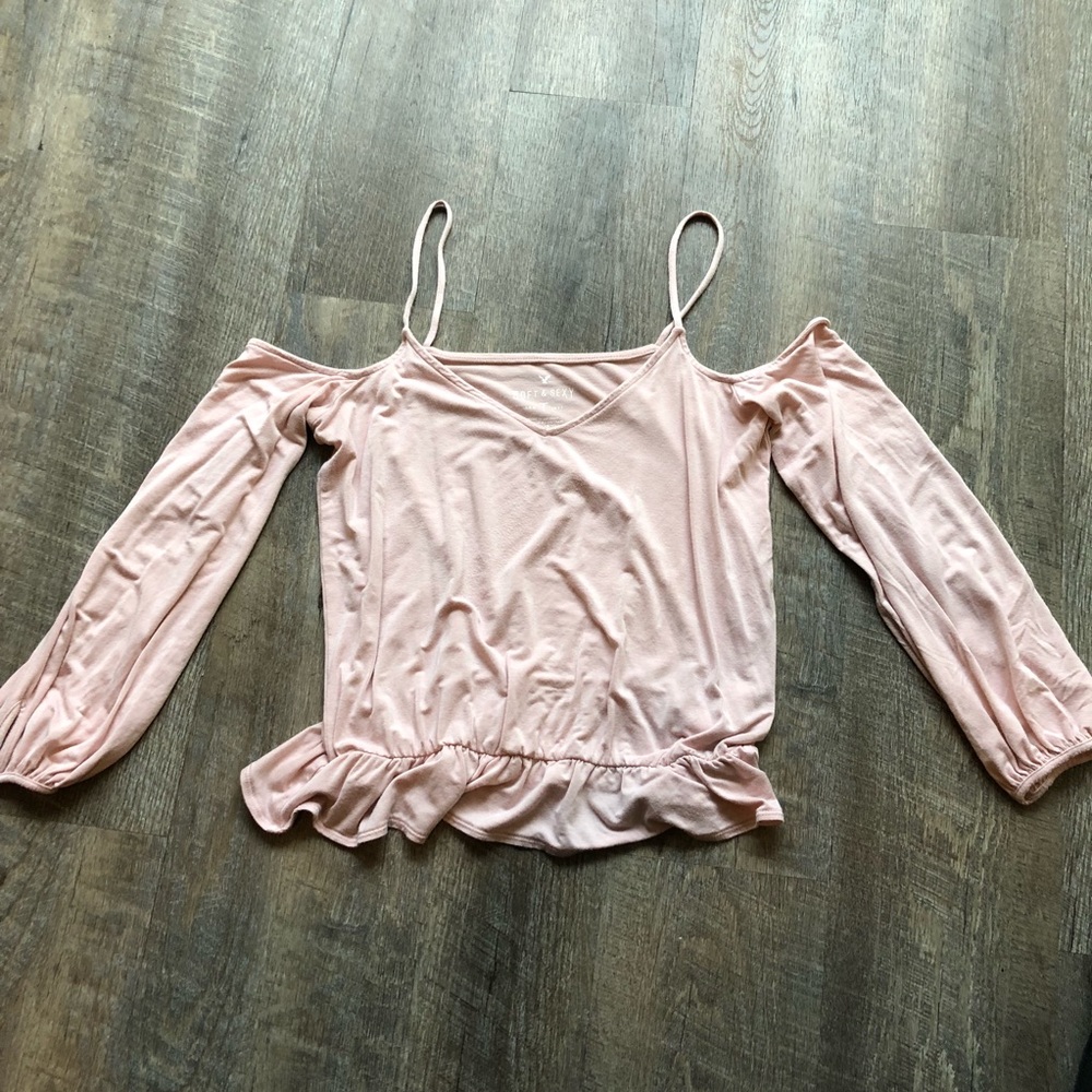 Baby Pink cold Shoulder American Eagle Shirt